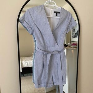 Light blue and white striped size 0 Banana Republic romper